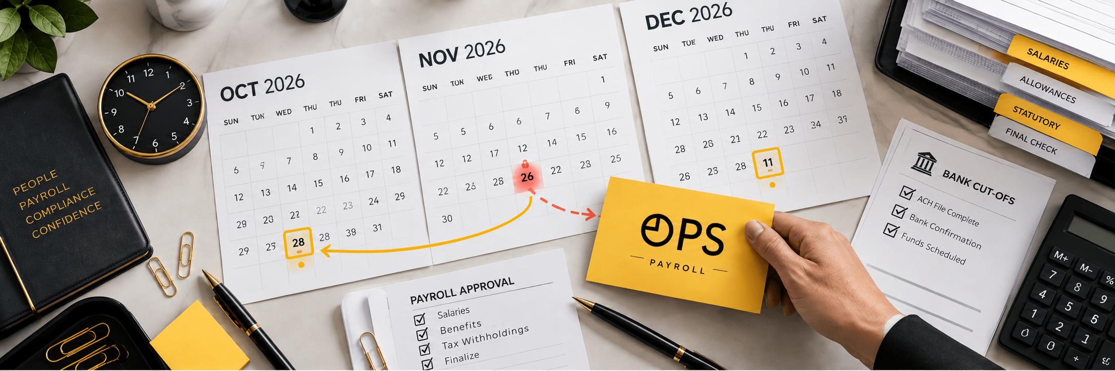 Q4 payroll calendar 2026